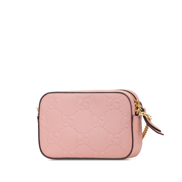 Gucci GG Chain Shoulder Bag Pink Leather - Picture 2 of 8